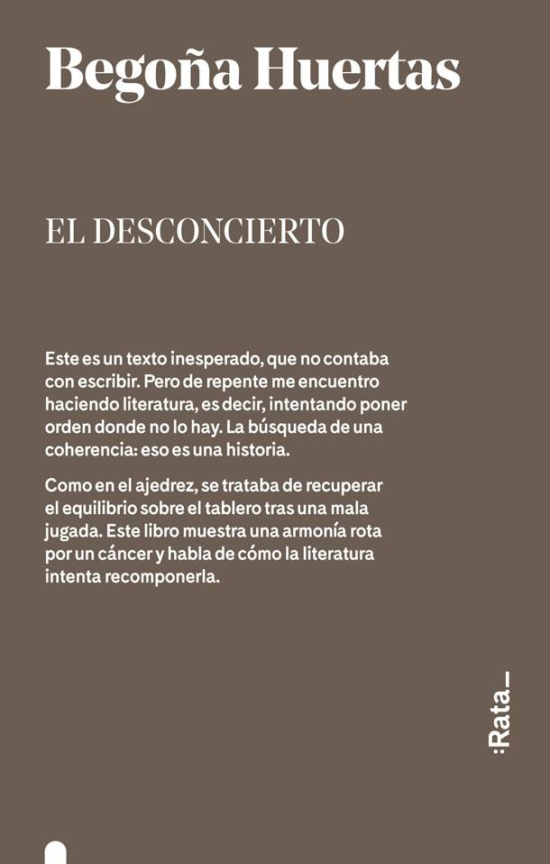 EL DESCONCIERTO | 9788416738311 | BEGOÑA HUERTAS | Llibreria Ombra | Llibreria online de Rubí, Barcelona | Comprar llibres en català i castellà online