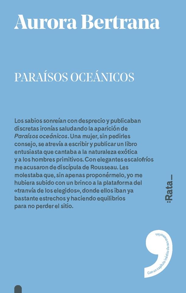 PARAÍSOS OCEÁNICOS | 9788416738328 | AURORA BERTRANA | Llibreria Ombra | Llibreria online de Rubí, Barcelona | Comprar llibres en català i castellà online