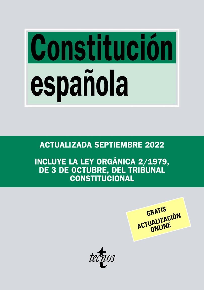 CONSTITUCIÓN ESPAÑOLA | 9788430985661 | EDITORIAL TECNOS | Llibreria Ombra | Llibreria online de Rubí, Barcelona | Comprar llibres en català i castellà online