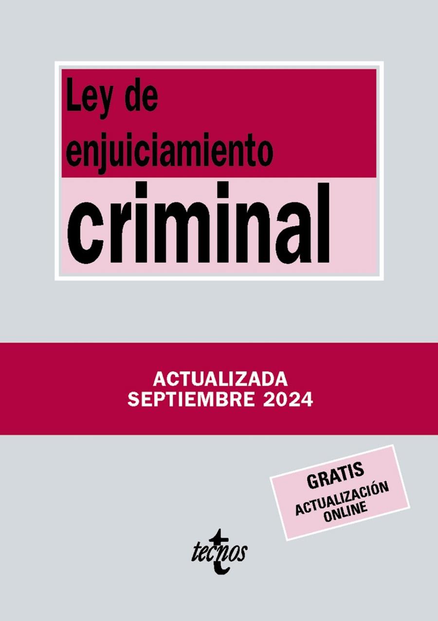 LEY DE ENJUICIAMIENTO CRIMINAL | 9788430991099 | EDITORIAL TECNOS | Llibreria Ombra | Llibreria online de Rubí, Barcelona | Comprar llibres en català i castellà online