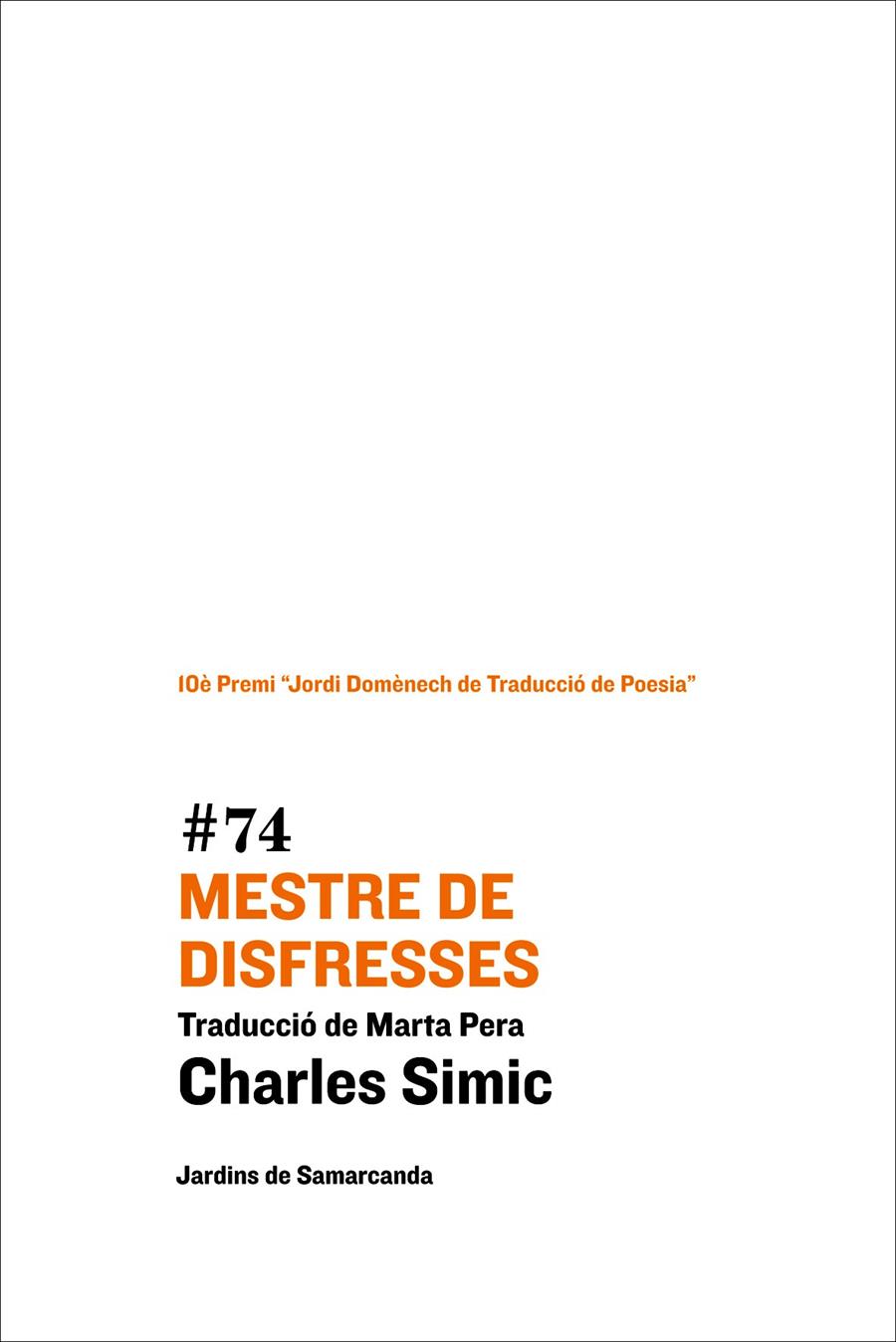 MESTRE DE DISFRESSES | 9788497665247 | CHARLES SIMIC | Llibreria Ombra | Llibreria online de Rubí, Barcelona | Comprar llibres en català i castellà online