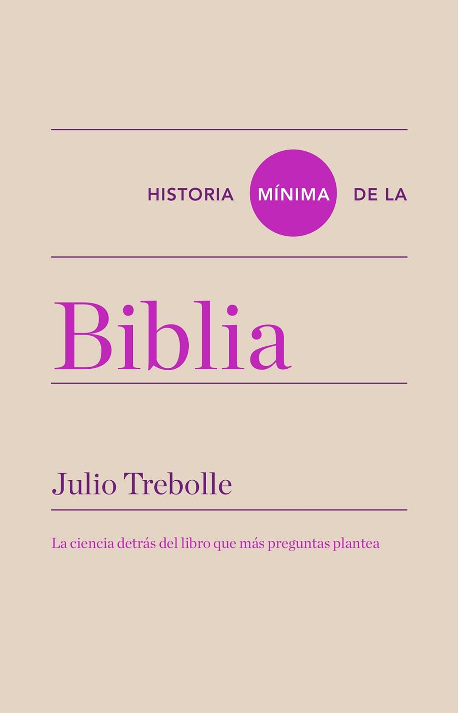 HISTORIA MÍNIMA DE LA BIBLIA | 9788418895081 | TREBOLLE, JULIO | Llibreria Ombra | Llibreria online de Rubí, Barcelona | Comprar llibres en català i castellà online