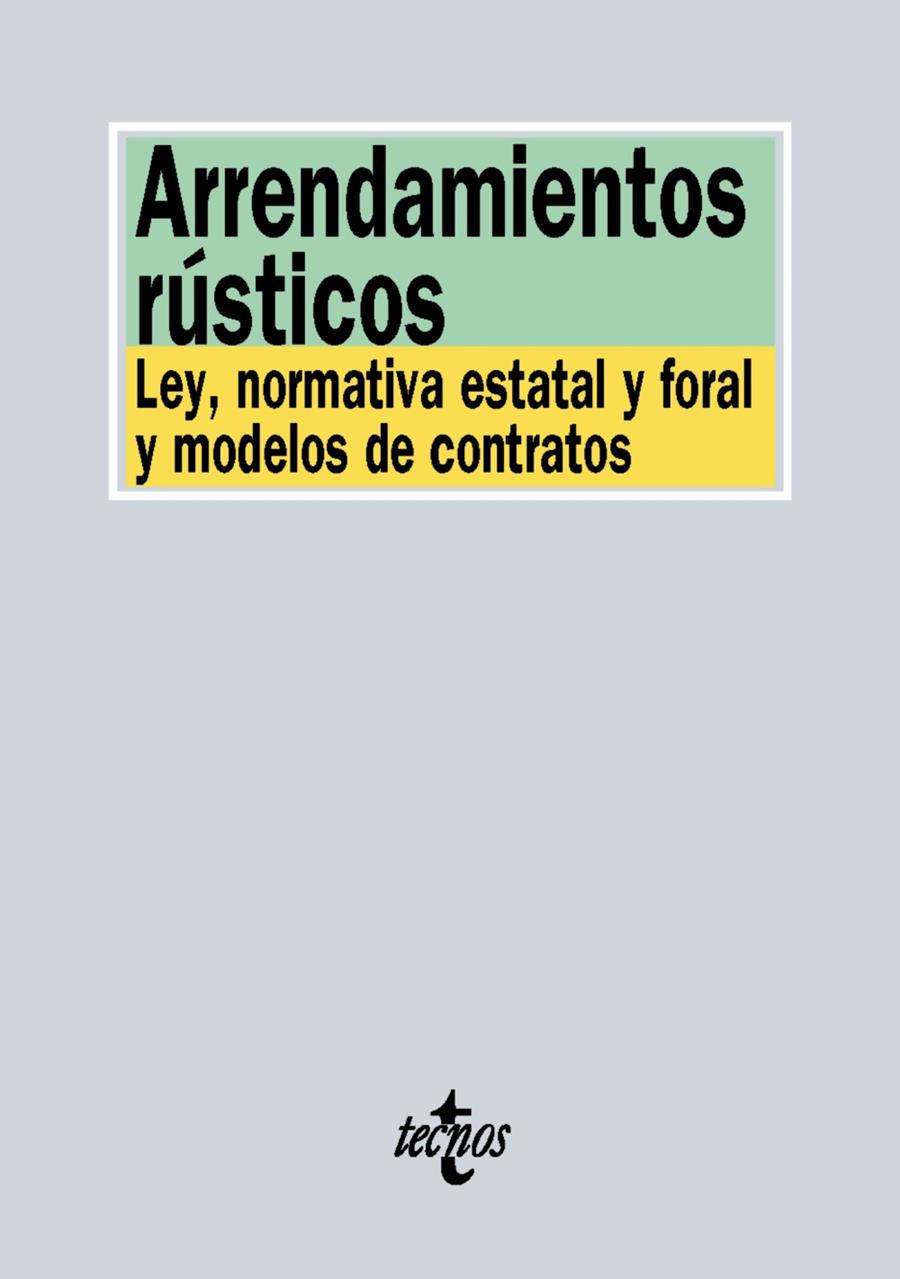 ARRENDAMIENTOS RÚSTICOS | 9788430968817 | EDITORIAL TECNOS | Llibreria Ombra | Llibreria online de Rubí, Barcelona | Comprar llibres en català i castellà online