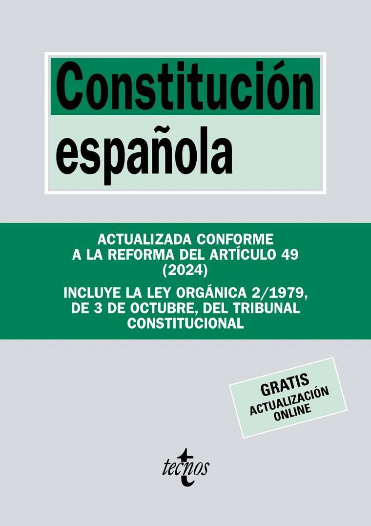 CONSTITUCIÓN ESPAÑOLA | 9788430990399 | EDITORIAL TECNOS | Llibreria Ombra | Llibreria online de Rubí, Barcelona | Comprar llibres en català i castellà online