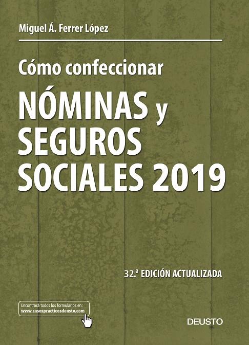 CÓMO CONFECCIONAR NÓMINAS Y SEGUROS SOCIALES 2019 | 9788423430475 | FERRER LÓPEZ, MIGUEL ÁNGEL | Llibreria Ombra | Llibreria online de Rubí, Barcelona | Comprar llibres en català i castellà online