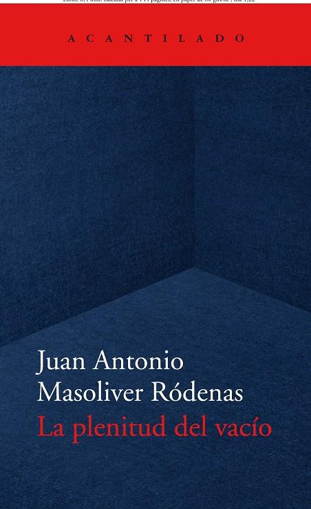 LA PLENITUD DEL VACÍO | 9788418370779 | MASOLIVER RÓDENAS, JUAN ANTONIO | Llibreria Ombra | Llibreria online de Rubí, Barcelona | Comprar llibres en català i castellà online