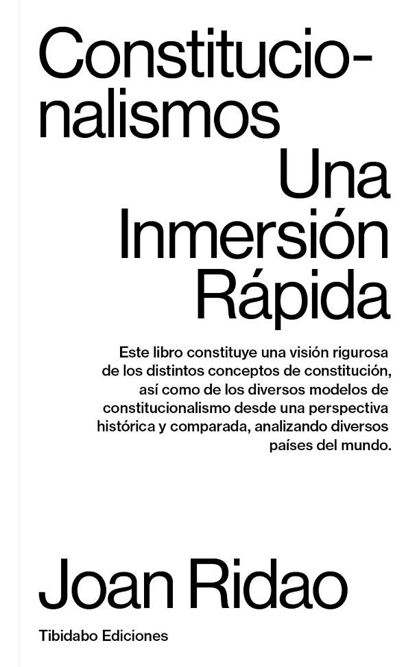 CONSTITUCIONALISMOS | 9788413478364 | RIDAO MARTÍN, JOAN | Llibreria Ombra | Llibreria online de Rubí, Barcelona | Comprar llibres en català i castellà online