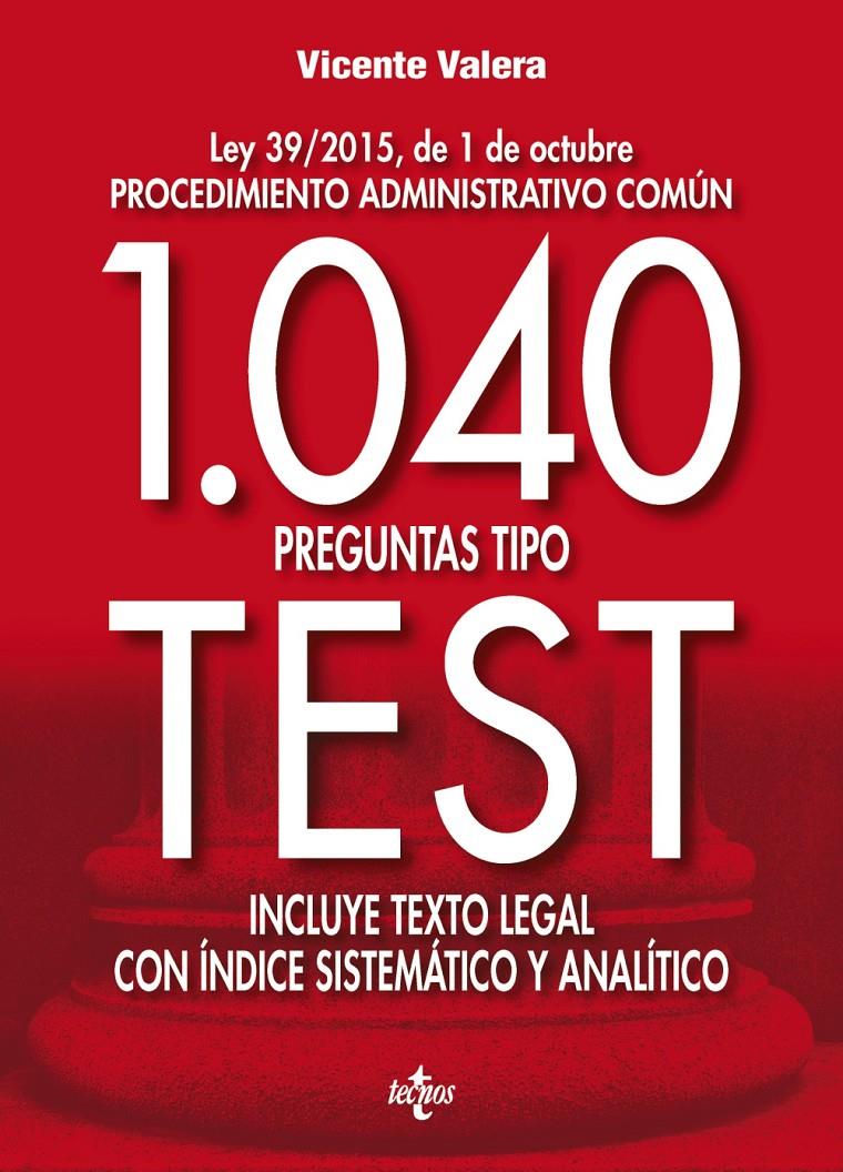 1040 PREGUNTAS TIPO TEST | 9788430969500 | VALERA, VICENTE | Llibreria Ombra | Llibreria online de Rubí, Barcelona | Comprar llibres en català i castellà online