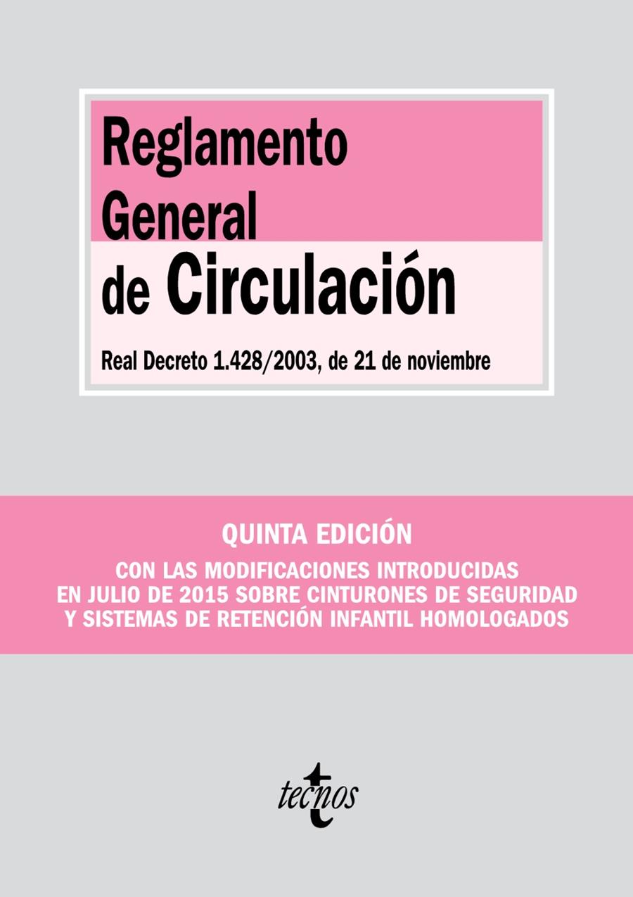 REGLAMENTO GENERAL DE CIRCULACIÓN | 9788430967773 | EDITORIAL TECNOS | Llibreria Ombra | Llibreria online de Rubí, Barcelona | Comprar llibres en català i castellà online