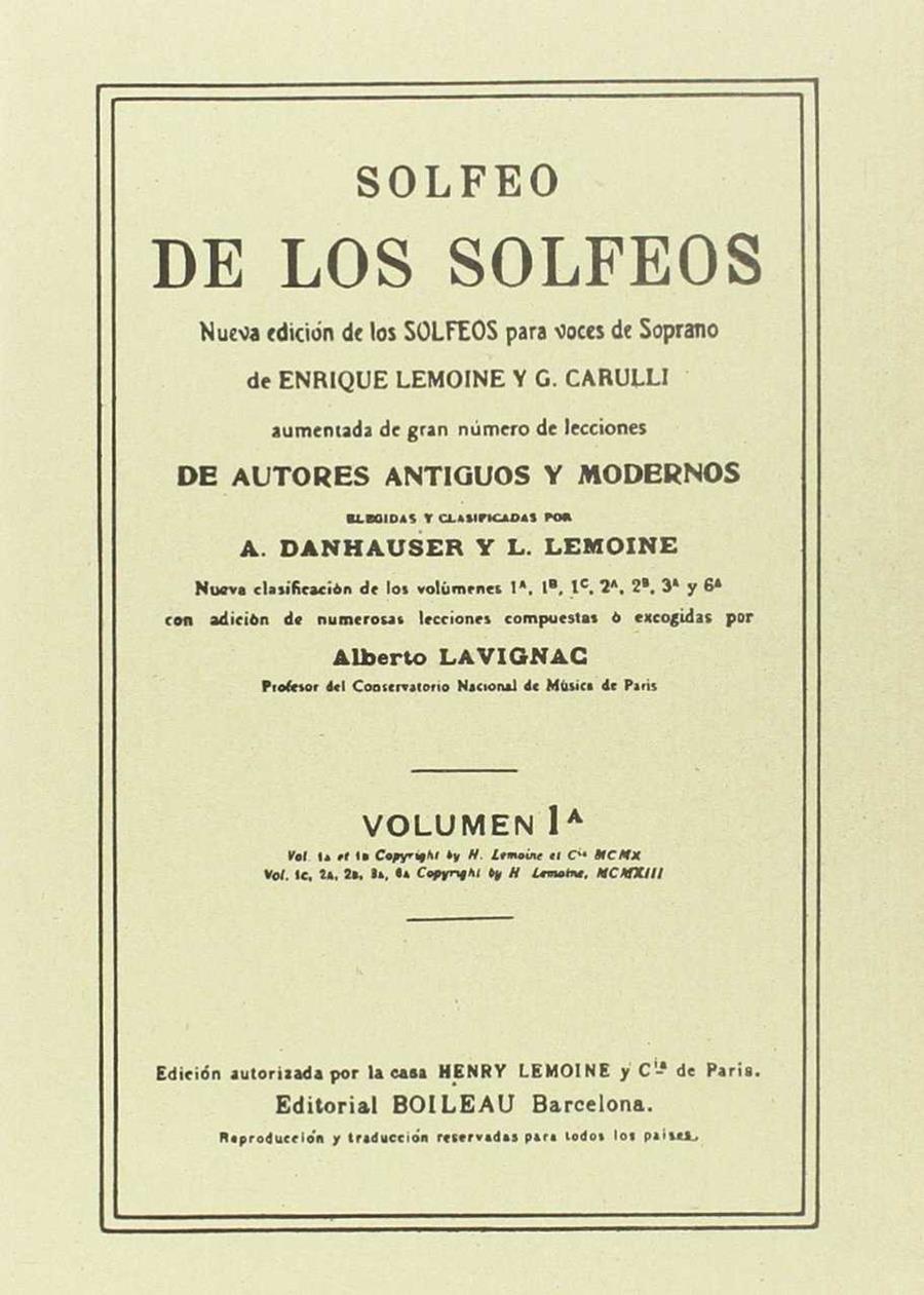 SOLFEO DE LOS SOLFEOS 1ºA | 9788480207393 | LEMOINE, HENRY / LAVIGNAC, ALBERT / DANHAUSER, ADOLPHE / LEMOINE, LÉON | Llibreria Ombra | Llibreria online de Rubí, Barcelona | Comprar llibres en català i castellà online