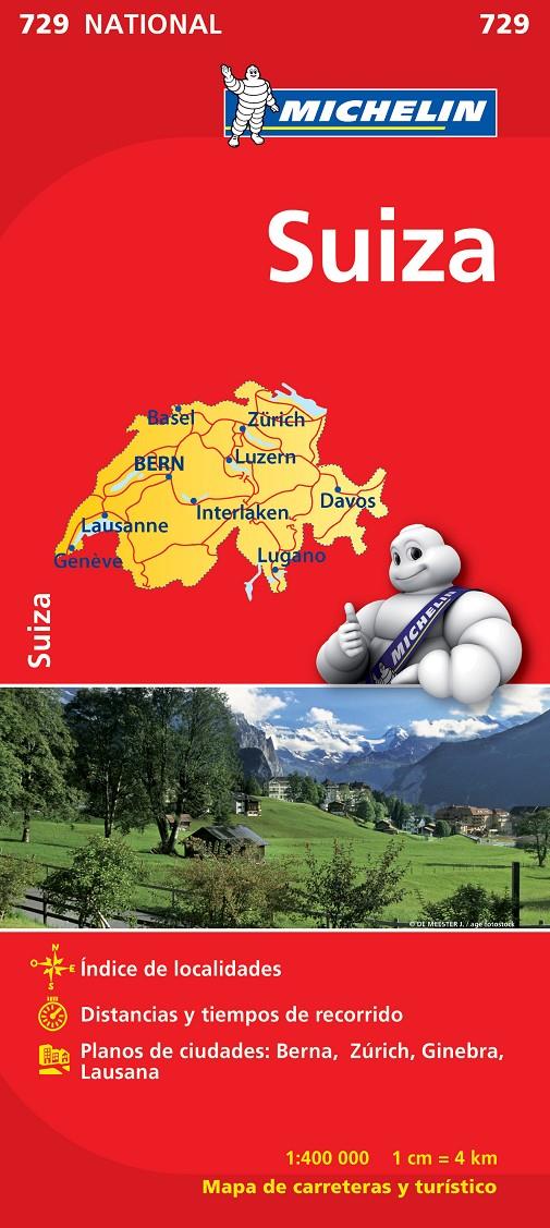 SUIZA MICHELIN NATIONAL 729 | 9782067171671 | MICHELIN | Llibreria Ombra | Llibreria online de Rubí, Barcelona | Comprar llibres en català i castellà online