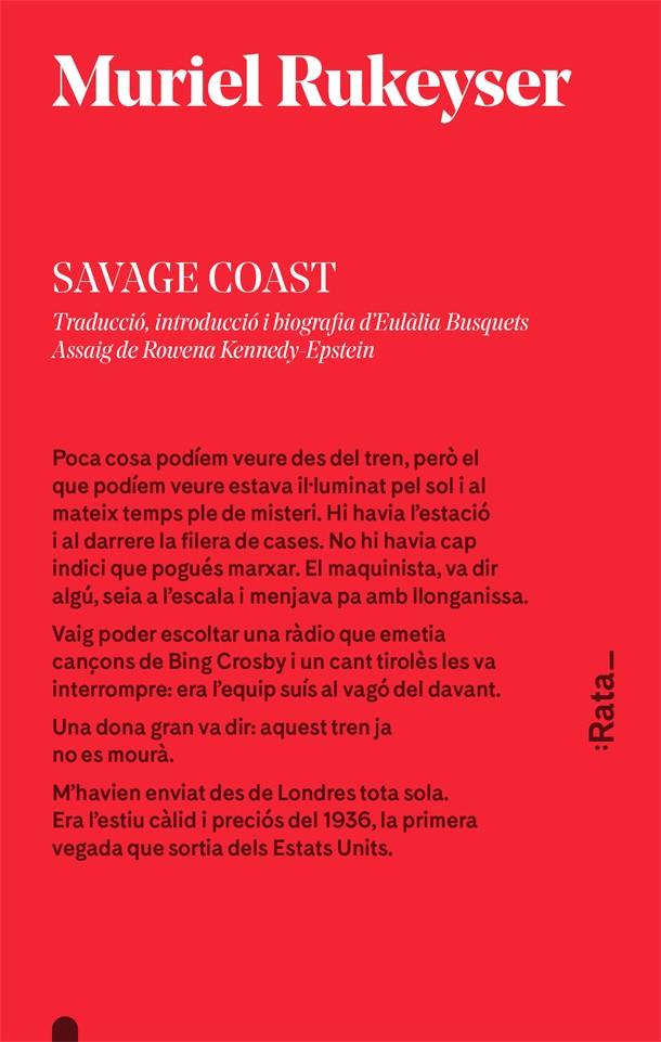 SAVAGE COAST | 9788416738106 | MURIEL RUKEYSER | Llibreria Ombra | Llibreria online de Rubí, Barcelona | Comprar llibres en català i castellà online