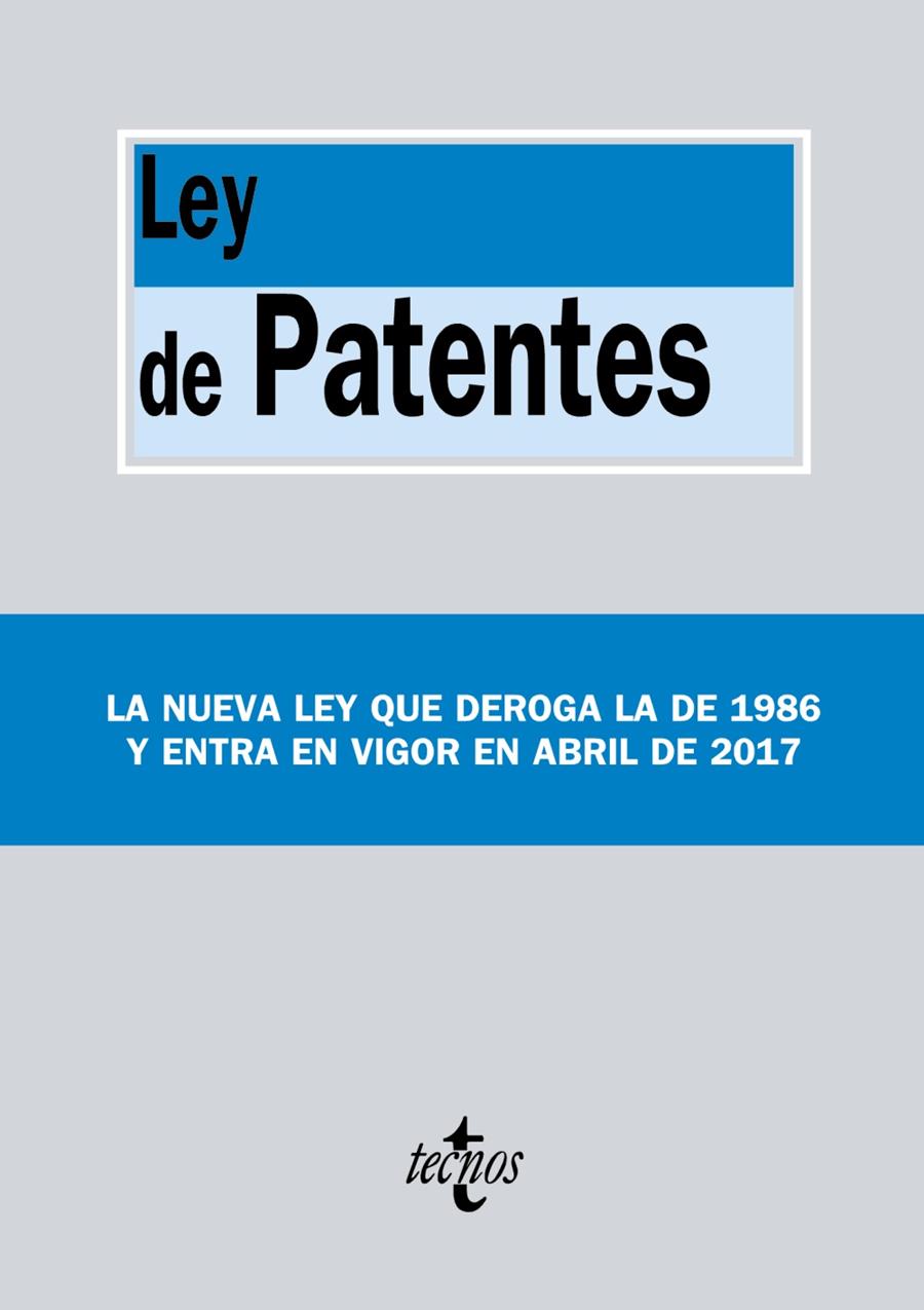 LEY DE PATENTES | 9788430971312 | EDITORIAL TECNOS | Llibreria Ombra | Llibreria online de Rubí, Barcelona | Comprar llibres en català i castellà online