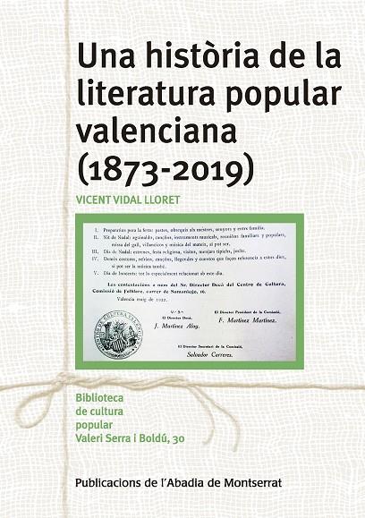 UNA HISTÒRIA DE LA LITERATURA POPULAR VALENCIANA (1873--2019) | 9788491911012 | VIDAL LLORET, VICENT | Llibreria Ombra | Llibreria online de Rubí, Barcelona | Comprar llibres en català i castellà online