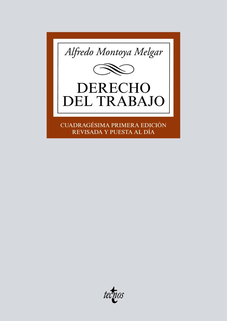 DERECHO DEL TRABAJO | 9788430979745 | MONTOYA MELGAR, ALFREDO | Llibreria Ombra | Llibreria online de Rubí, Barcelona | Comprar llibres en català i castellà online